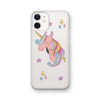 Roze eenhoorn: iPhone 12 Transparant Hoesje