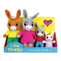 Trotro en Familie Pluche Doos +/- 15 cm - JEMINI - Trotro, zijn moeder, zijn vader en zijn zusje.