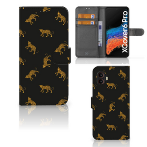 Telefoonhoesje met Pasjes voor Samsung Galaxy Xcover 6 Pro Leopards