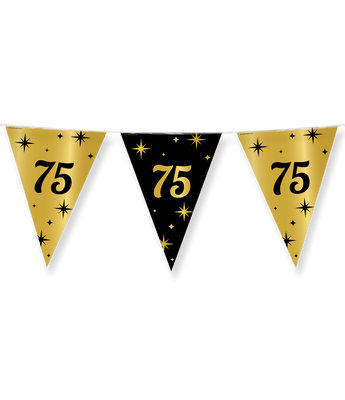 Classy Vlaggenlijn 75 Jaar Zwart/Goud (10m)