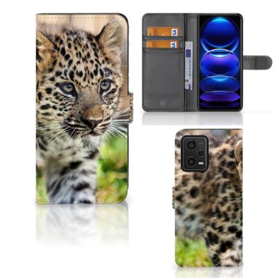 Xiaomi Redmi Note 12 5G | Poco X5 | Telefoonhoesje | Met pasjeshouder | Baby Luipaard Xiaomi Redmi Note 12 5G | Poco X5 | Telefoonhoesje | Met pasjeshouder | Baby Luipaard