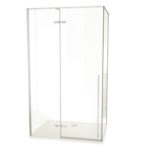 Luca Varess Stilus douchecabine met linkse draaideur en 2 vaste zijwanden 120 x 90 cm helder glas glans chroom profiel