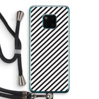 Strepen zwart-wit: Huawei Mate 20 Pro Transparant Hoesje met koord