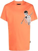 Philipp Plein t-shirt à imprimé squelette - Orange