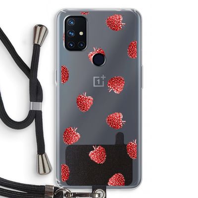 Framboosjes: OnePlus Nord N10 5G Transparant Hoesje met koord