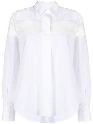 Valentino Garavani chemise à empiècements transparents - Blanc