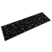 VidaXL Keukenmat wasbaar ochtendprint 45x150 cm fluweel zwart