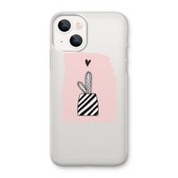 Zwart-wit cactus: iPhone 13 mini Transparant Hoesje