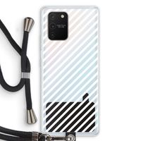 Strepen zwart-wit: Samsung Galaxy S10 Lite Transparant Hoesje met koord