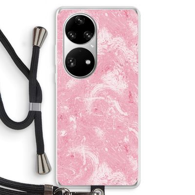 Abstract Painting Pink: Huawei P50 Pro Transparant Hoesje met koord