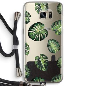 Tropische bladeren: Samsung Galaxy S7 Edge Transparant Hoesje met koord