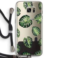 Tropische bladeren: Samsung Galaxy S7 Edge Transparant Hoesje met koord