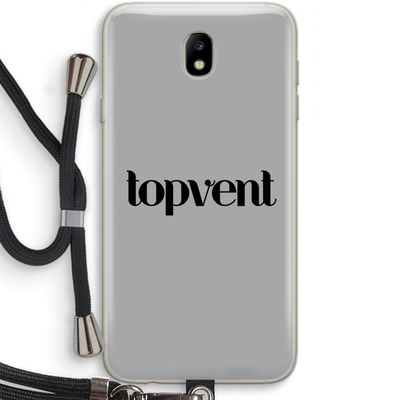 Topvent Grijs Zwart: Samsung Galaxy J7 (2017) Transparant Hoesje met koord