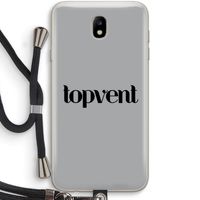 Topvent Grijs Zwart: Samsung Galaxy J7 (2017) Transparant Hoesje met koord
