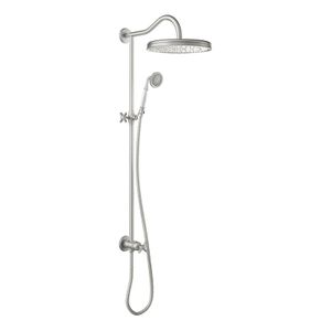 Tres Clasic glijstang set met regendouche 108 cm vintage rvs look