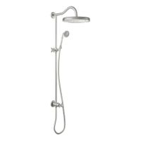 Tres Clasic glijstang set met regendouche 108 cm vintage rvs look