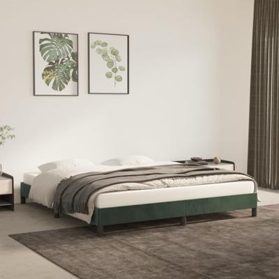 Bedframe zonder matras 160x200 cm fluweel donkergroen