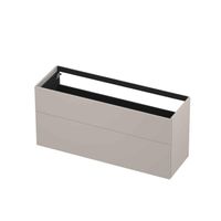 INK P2O Wastafelonderkast - 140x45x65cm - 2 lades - push 2 open - rechte opdekfronten MDF lak Mat kasjmier grijs 1259338