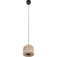Stijlvolle LED Hanglamp Rond - E27 Fitting - Bruin Jute - 31 cm