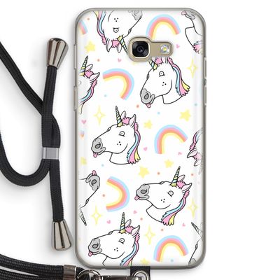 Rainbow Unicorn: Samsung Galaxy A5 (2017) Transparant Hoesje met koord
