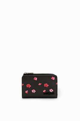 Portemonnee bloemen S - BLACK - U