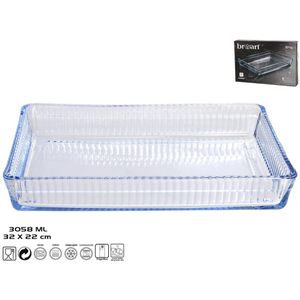 Glazen ovenschaal-serveerschaal rechthoekig 32 x 22 cm - Ovenschotel oven serveerschaal van glas