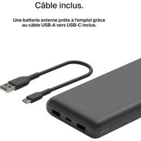Externe batterij - BELKIN - 20.000 mAh - USB-A & USB-C - 15 W - Zwart