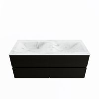 MONDIAZ VICA-DLUX 120cm badmeubel onderkast Urban 4 lades. Inbouw wastafel CLOUD dubbel zonder kraangat, kleur Opalo.