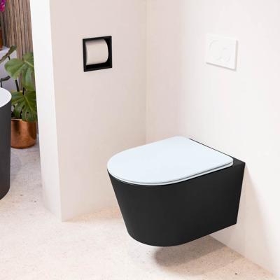 MONDIAZ LAVIE hangend toilet single fire rimless diepspoel Urban, Toiletzitting met quick-release & softclose Clay
