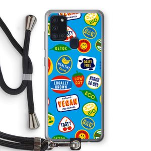 Fruitsticker: Samsung Galaxy A21s Transparant Hoesje met koord