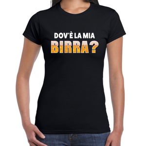 Dove la mia birra bier fun shirt zwart voor dames drank thema 2XL  -