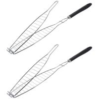 BBQ Collection Visgrill - 2x - 58 x 11 cm - vis barbecue klem - veilig grillen