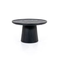 Eleonora Ronde Salontafel 'Ron' Mangohout, kleur Zwart, 66cm