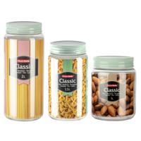 Plasticforte Voorraadpotten - weckpotten - 6x stuks - 1L/1,5L/2L - keuken - voedsel - inmaakpotten