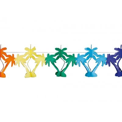 Gekleurde Hawaii palmbomen thema feestslinger 4 meter