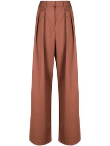 Forte Forte pantalon ample en coton à plis - Marron