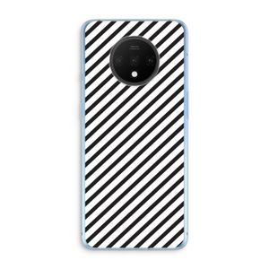 Strepen zwart-wit: OnePlus 7T Transparant Hoesje