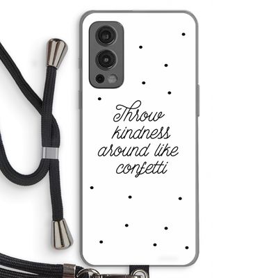 Confetti: OnePlus Nord 2 5G Transparant Hoesje met koord