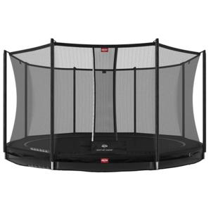 BERG Trampoline Favorit met Veiligheidsnet - Safetynet Comfort - InGround - 380 cm - Limited Black Edition - Zwart