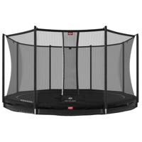 BERG Trampoline Favorit met Veiligheidsnet - Safetynet Comfort - InGround - 380 cm - Limited Black Edition - Zwart - thumbnail