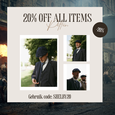 Archie Cap | Marineblauw | 8-panelen | 100% Wol Twill | Peaky Blinders