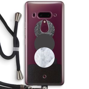 Marmeren cirkels: HTC U12+ Transparant Hoesje met koord
