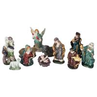 Kerststal beelden/kerstbeelden - Set 11x stuks - 3 tot 9,5 cm - porselein