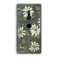 Wit bloemenpatroon: Sony Xperia XZ2 Transparant Hoesje