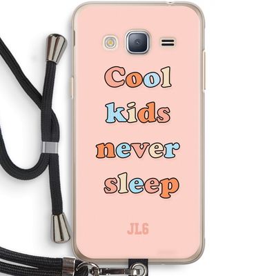 Cool Kids Never Sleep: Samsung Galaxy J3 (2016) Transparant Hoesje met koord