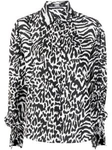 Karl Lagerfeld chemise en soie à imprimé animalier - Noir