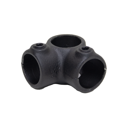 Bochtstuk 90° open mat zwart structuur met inbusbout steigerbuis Ø 33.7mm