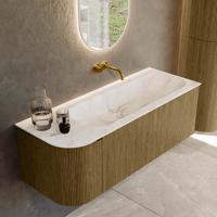 Badmeubel Mondiaz Kurve-Dlux | 125 cm cm | Meubelkleur Dusk | Wastafelkleur Frappe | Solid surface | Wasbak rechter zijde spoelbak | Zonder kraangat(en) Badmeubel Mondiaz Kurve-Dlux | 125 cm cm | Meubelkleur Dusk | Wastafelkleur Frappe | Solid surface | Wasbak rechter zijde spoelbak | Zonder kraangat(en)