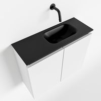 Toiletmeubel Mondiaz Ture | 60 cm | Meubelkleur Talc | Eden wastafel Urban Rechts | Zonder kraangat