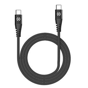 Celly - Kabel USB-C USB-C 60W 1 Meter - Nylon - Zwart